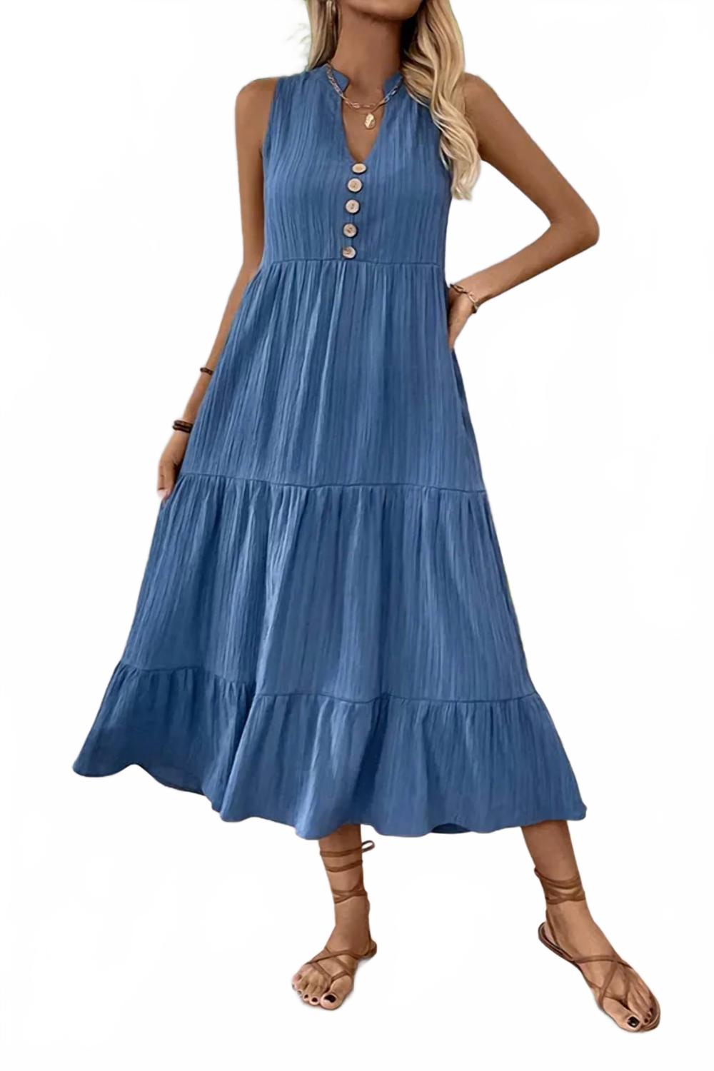 Макси-платье с V-образным вырезом в синем цвете UNISHE
Макси-платье с V-образным вырезом в синем цвете UNISHE