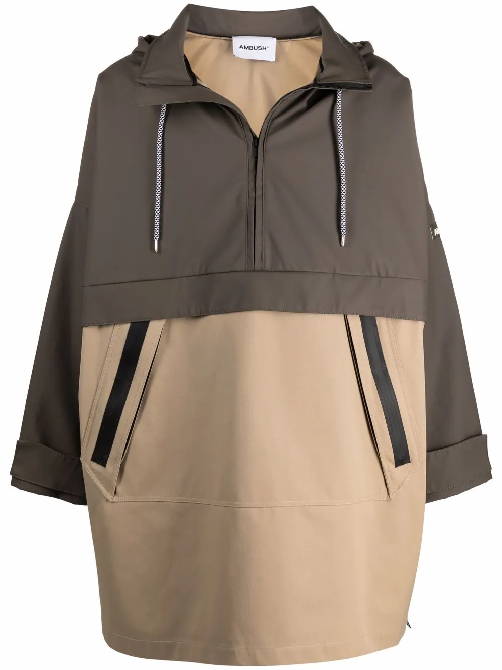 Парка в стиле колор-блок с капюшоном AMBUSH, зеленый 
Парка в стиле колор-блок с капюшоном AMBUSH, зеленый