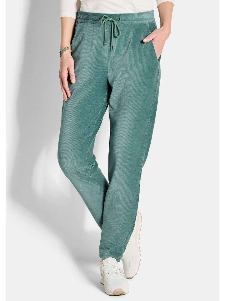 GOLDNER Вельветовые брюки, повседневные брюки SARA с завязками, серо-зеленого цвета
GOLDNER Вельветовые брюки, повседневные брюки SARA с завязками, серо-зеленого цвета