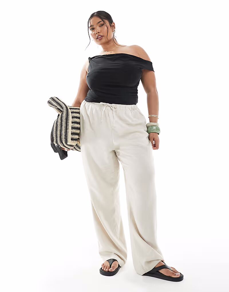 ONLY Curve брюки из смеси льна с застежкой бежевого цвета
ONLY Curve брюки из смеси льна с застежкой бежевого цвета