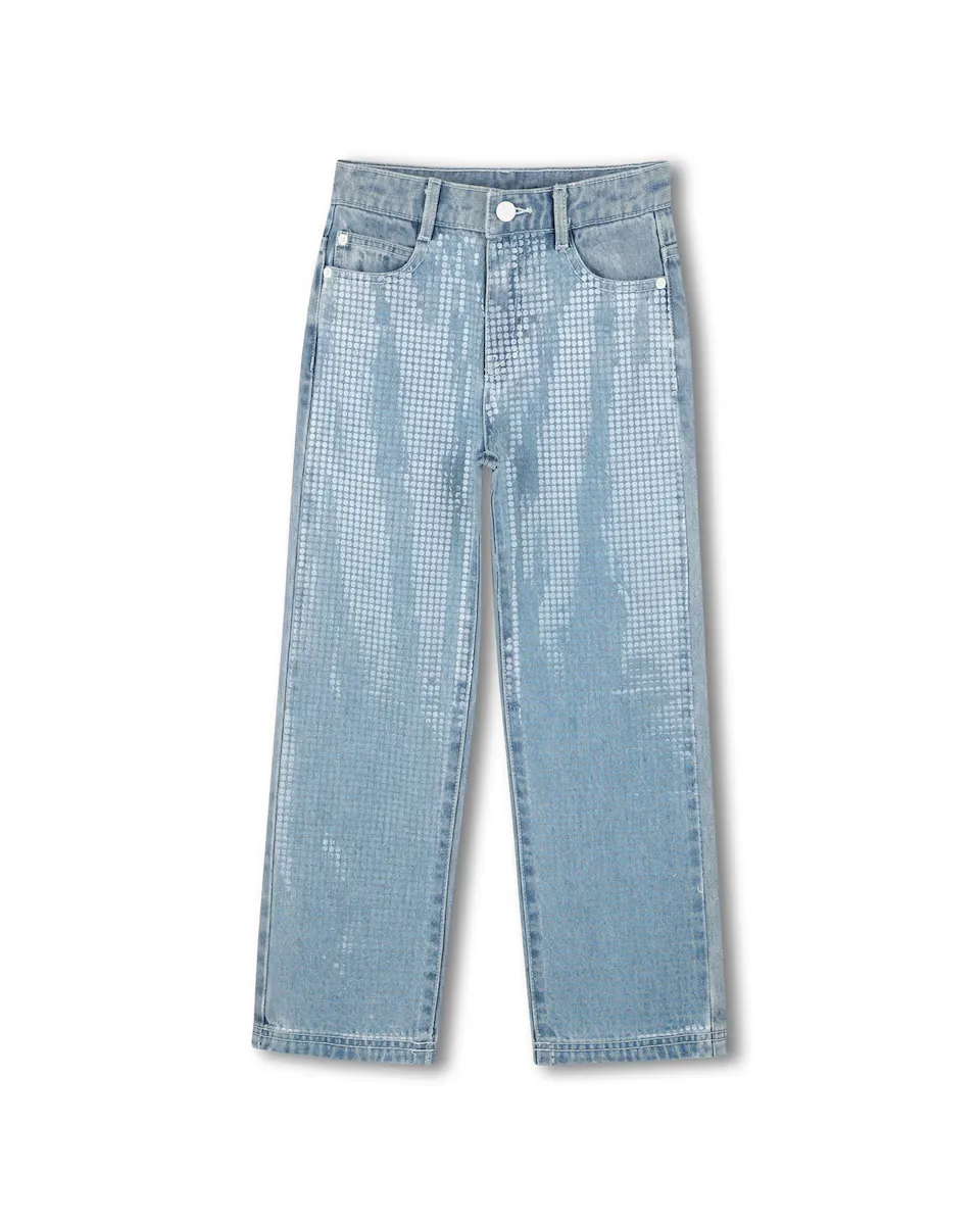 Джинсы из хлопка для девочек с пайетками DKNY, голубой
Джинсы из хлопка для девочек с пайетками DKNY, голубой