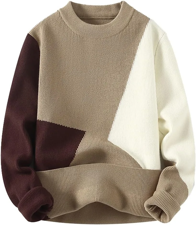 Свитер мужской с круглым вырезом, свободная вязка, контрастный пэчворк CGTENBS
Свитер мужской с круглым вырезом, свободная вязка, контрастный пэчворк CGTENBS