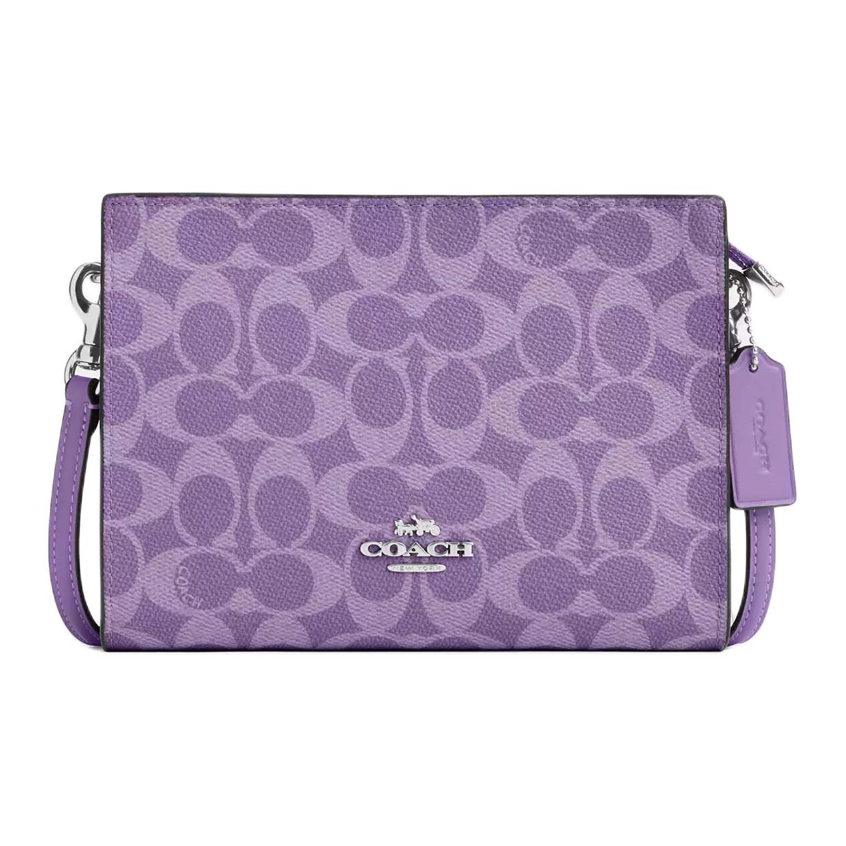 COACH Тонкая маленькая женская сумка через плечо из лакированной ткани фиолетового цвета
COACH Тонкая маленькая женская сумка через плечо из лакированной ткани фиолетового цвета