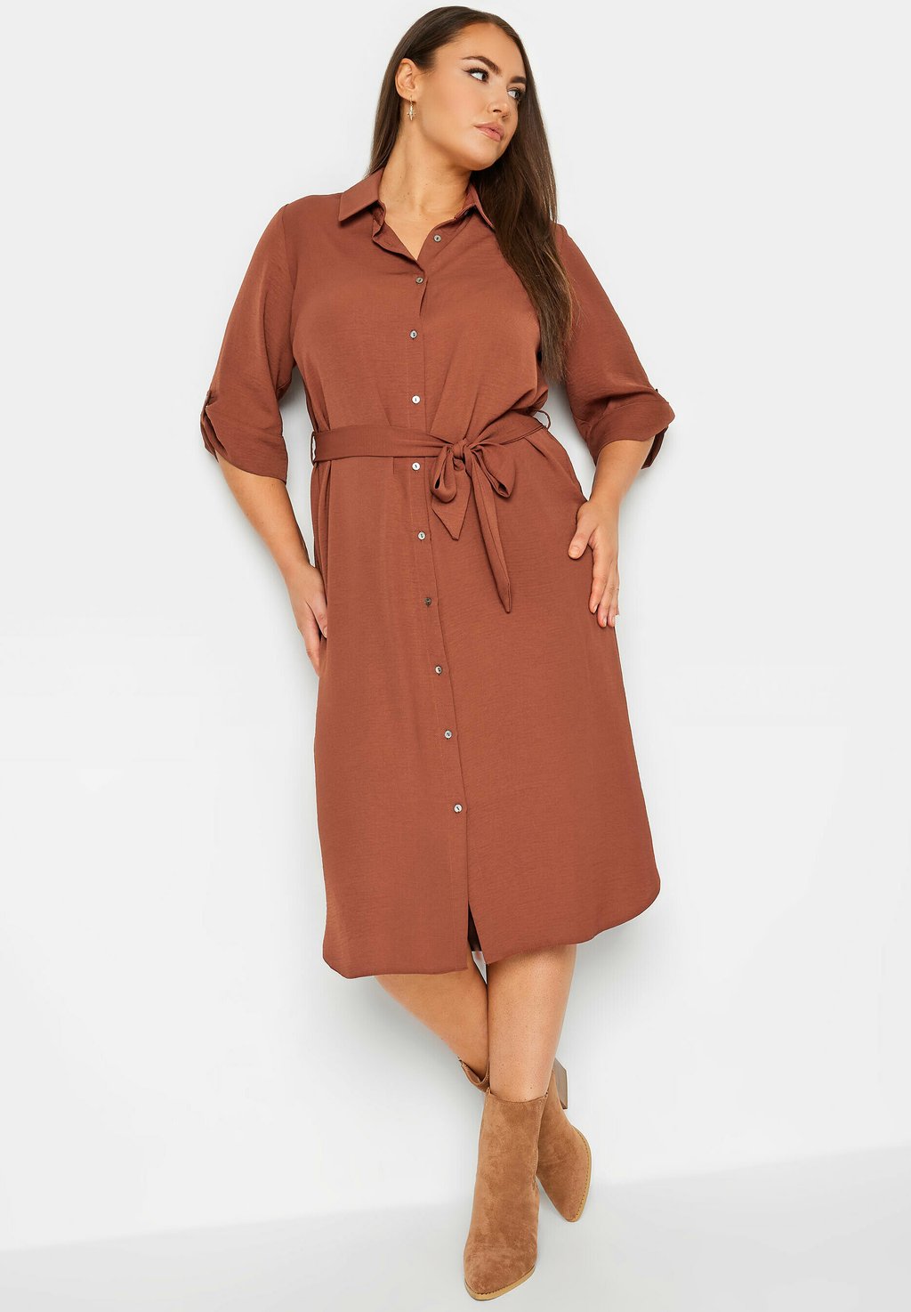 Платье-рубашка Yours Clothing, коричневый
Платье-рубашка Yours Clothing, коричневый