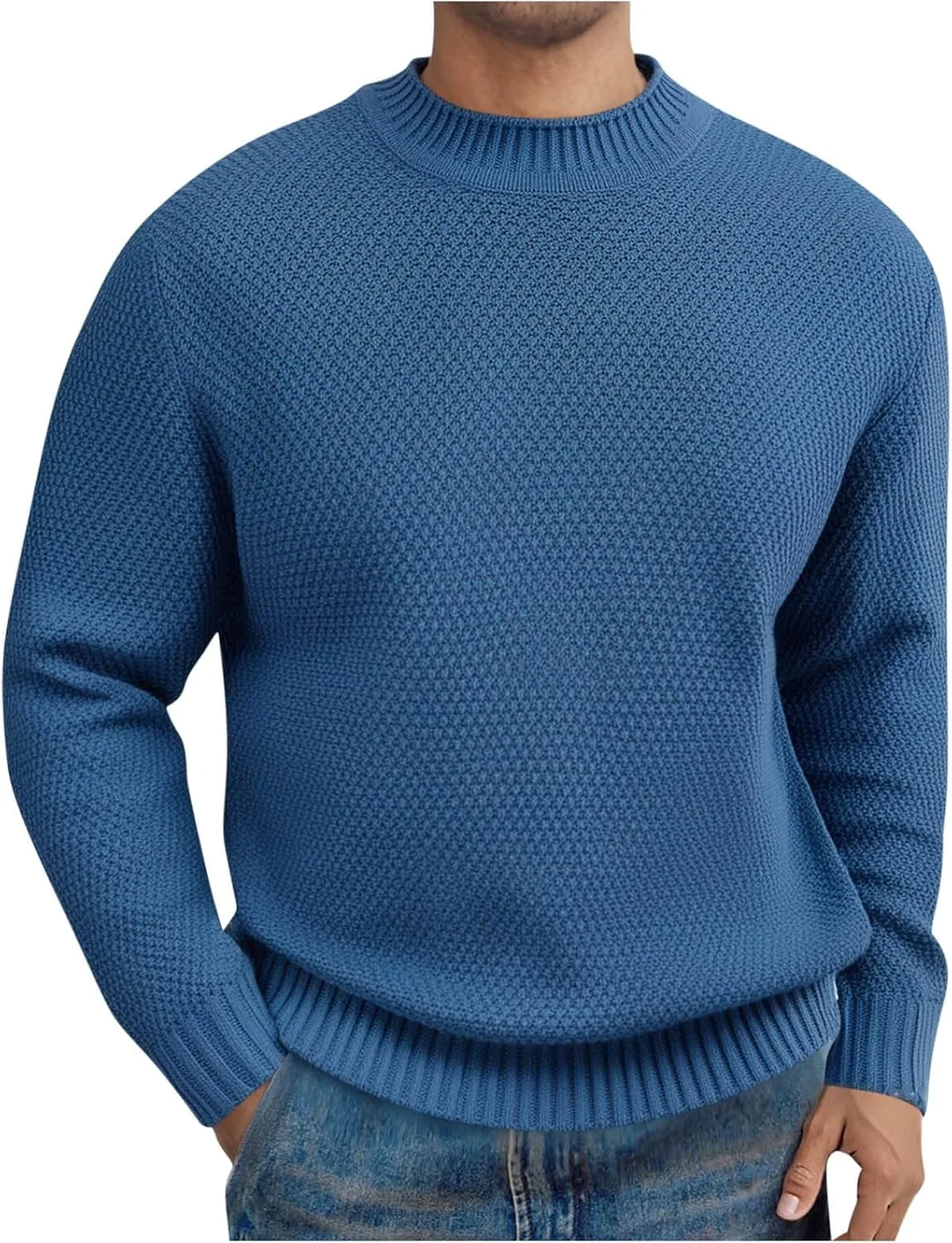 Мужской свитер Waffle Knit с длинным рукавом и круглым вырезом
Мужской свитер Waffle Knit с длинным рукавом и круглым вырезом