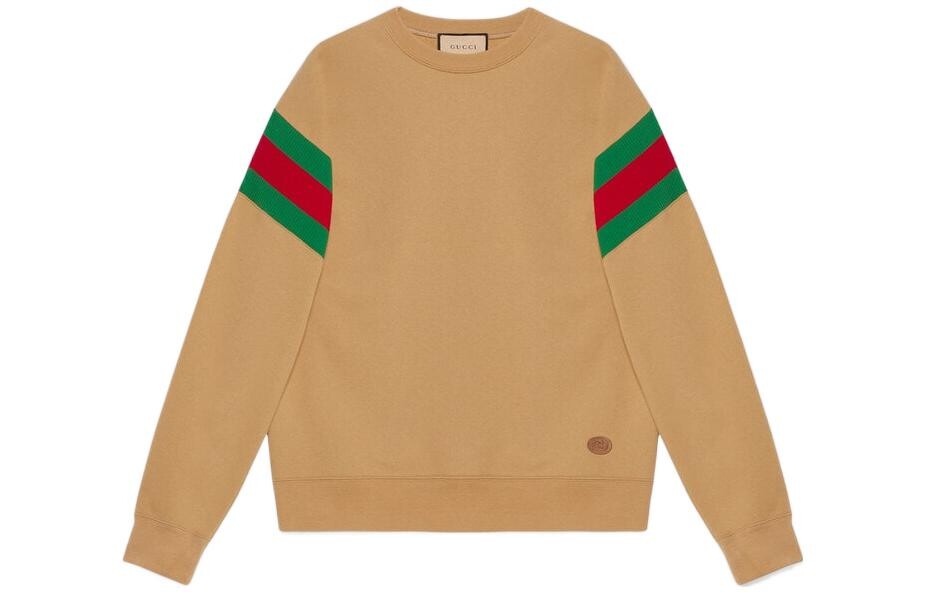 Толстовка мужская Gucci с полосками на рукавах, коричневый 
Толстовка мужская Gucci с полосками на рукавах, коричневый