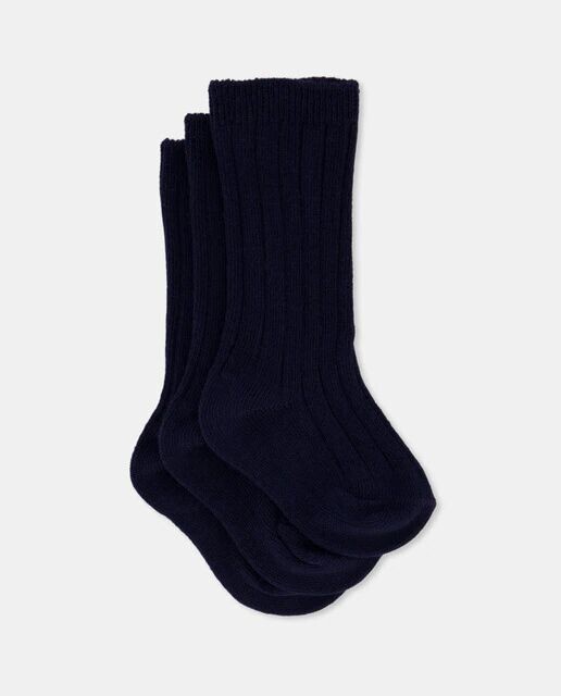 Комплект из трех детских носков с резинкой Cotton Juice, темно-синий 
Комплект из трех детских носков с резинкой Cotton Juice, темно-синий