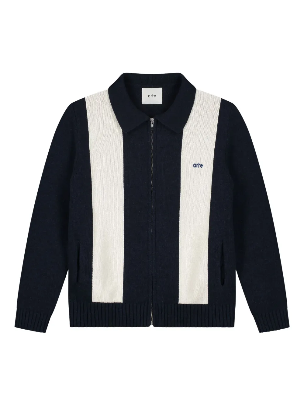 Кардиган в полоску на молнии Arte Antwerp, синий
Кардиган в полоску на молнии Arte Antwerp, синий