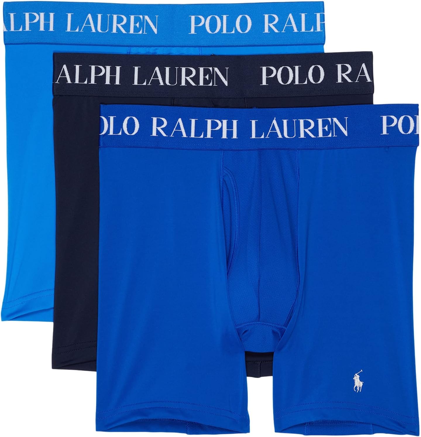 Мужские боксеры-трусы Polo Ralph Lauren 4D Flex Performance Mesh, 3 шт., Colby Blue/Pacific Royal/Cruise Navy
Мужские боксеры-трусы Polo Ralph Lauren 4D Flex Performance Mesh, 3 шт., Colby Blue/Pacific Royal/Cruise Navy