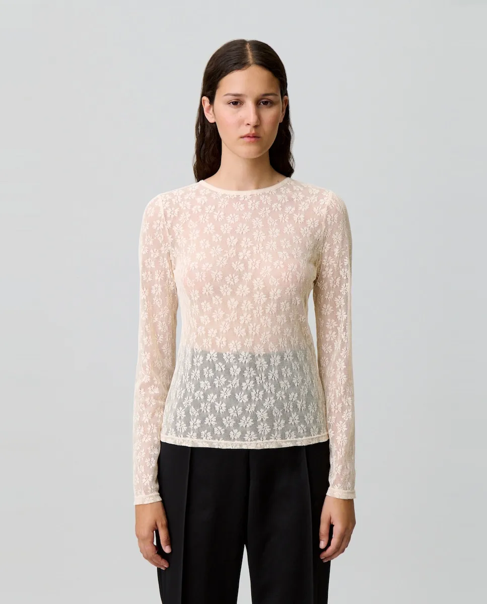 Женский прозрачный кружевной топ Claudie Pierlot, бежевый
Женский прозрачный кружевной топ Claudie Pierlot, бежевый