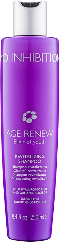 Освежающий шампунь Age Renew Elixir of youth No Inhibition, be sulfatų 250 мл
Освежающий шампунь Age Renew Elixir of youth No Inhibition, be sulfatų 250 мл