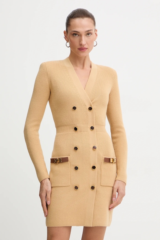 Платье с шерстью Elisabetta Franchi, бежевый
Платье с шерстью Elisabetta Franchi, бежевый