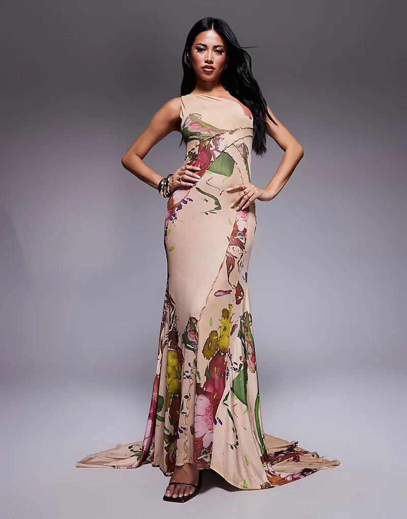 Платье макси ASOS DESIGN из сетчатой ткани на одно плечо с открытыми швами и широким подолом с размытым сиреневым цветочным принтом
Платье макси ASOS DESIGN из сетчатой ткани на одно плечо с открытыми швами и широким подолом с размытым сиреневым цветочным принтом