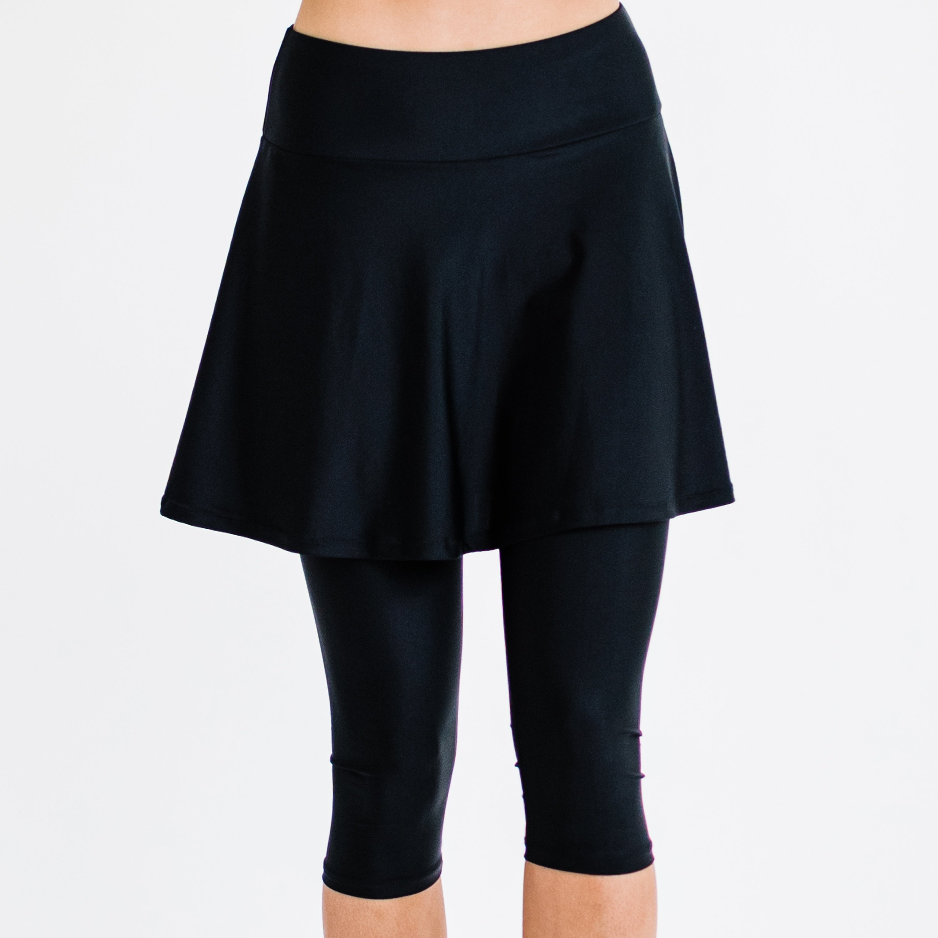 Женская расклешенная юбка-шорты с высокой талией и прикрепленными леггинсами-капри Calypsa, черный
Женская расклешенная юбка-шорты с высокой талией и прикрепленными леггинсами-капри Calypsa, черный