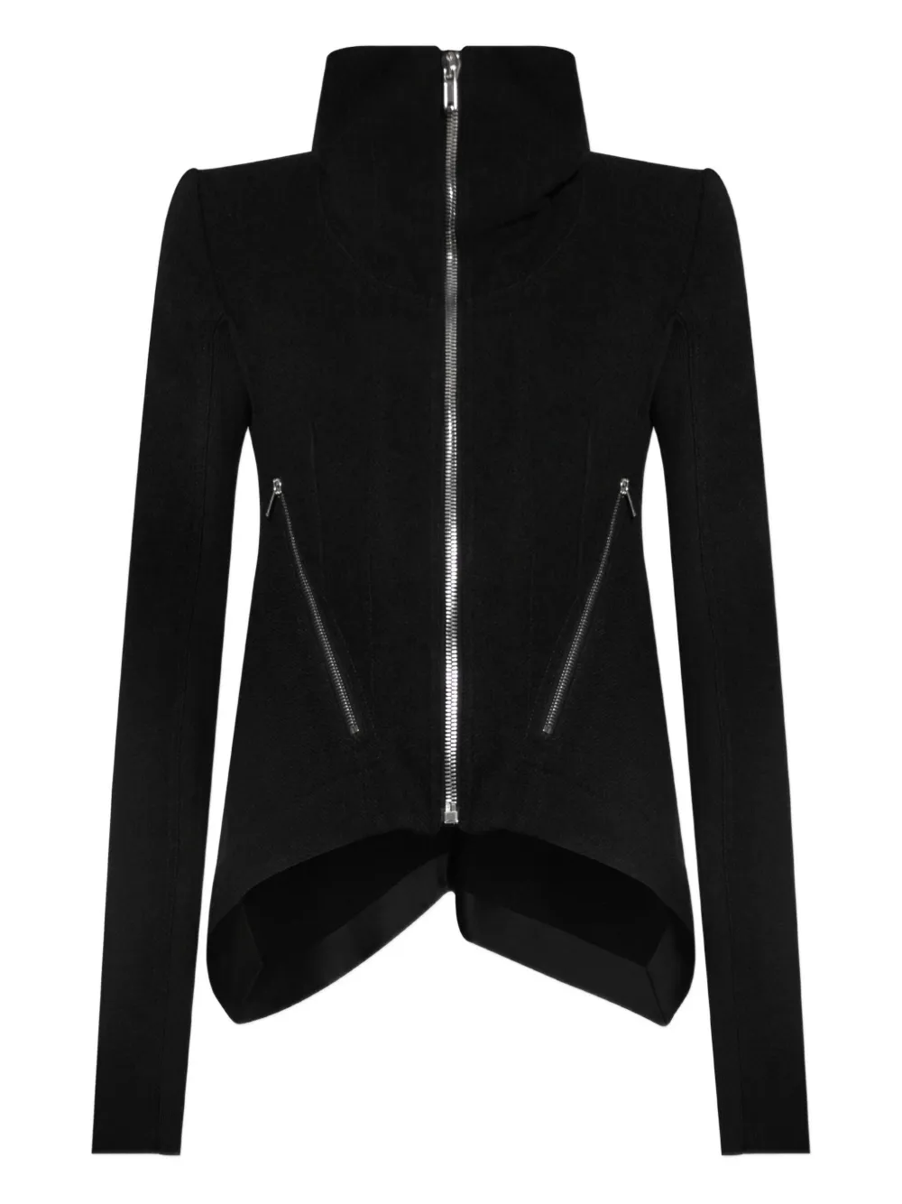 Куртка с высоким воротом и застежкой-молнией спереди Rick Owens, черный
Куртка с высоким воротом и застежкой-молнией спереди Rick Owens, черный