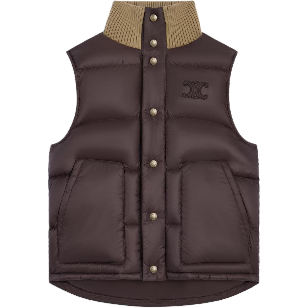 Пуховик-жилет с логотипом CELINE, коричневый
Пуховик-жилет с логотипом CELINE, коричневый
