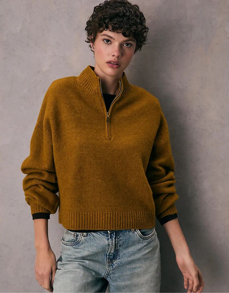 Джемпер Stradivarius Knit с молнией горчичного цвета
Джемпер Stradivarius Knit с молнией горчичного цвета