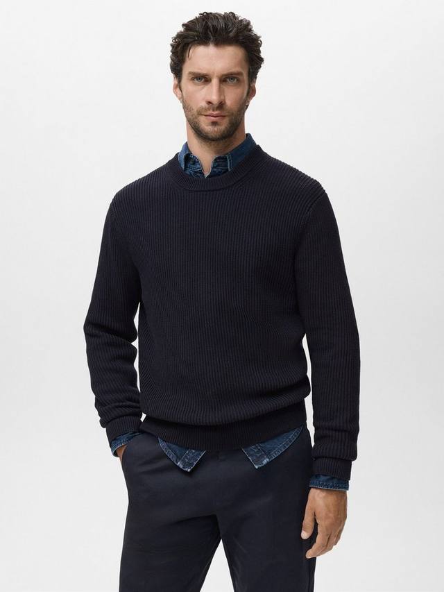 Свитер из хлопкового рибана с круглым вырезом Madeira Mango, Navy
Свитер из хлопкового рибана с круглым вырезом Madeira Mango, Navy