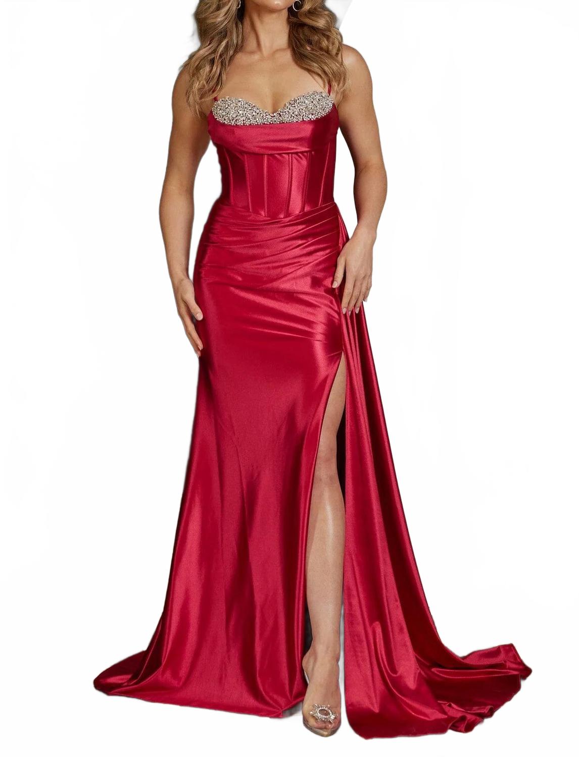 Приталенное сатиновое платье без рукавов с бисером в бордовом цвете Nox Anabel
Приталенное сатиновое платье без рукавов с бисером в бордовом цвете Nox Anabel