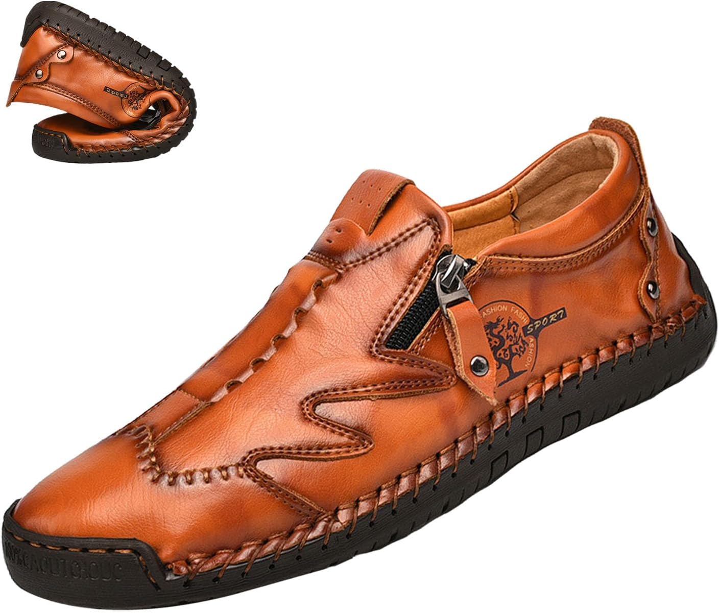 Мужские слипоны-лоферы из кожи, повседневная обувь, легкие, удобные, винтажная ручная строчка, кроссовки и прогулок Moyowei, коричневый
Мужские слипоны-лоферы из кожи, повседневная обувь, легкие, удобные, винтажная ручная строчка, кроссовки и прогулок Moyowei, коричневый