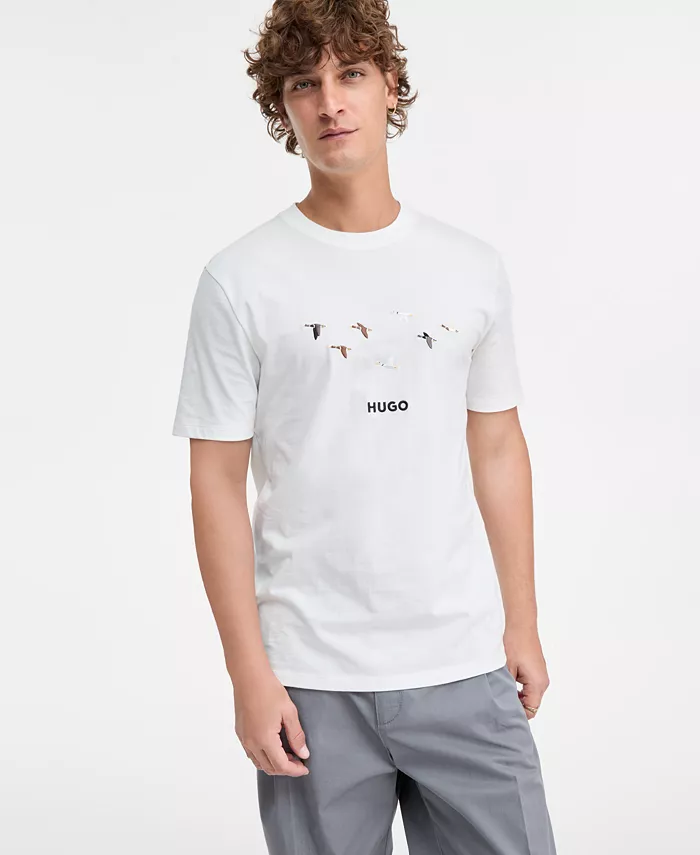 Мужская футболка Dugolini с коротким рукавом и вышитыми логотипом и птицами Hugo Boss, белый
Мужская футболка Dugolini с коротким рукавом и вышитыми логотипом и птицами Hugo Boss, белый