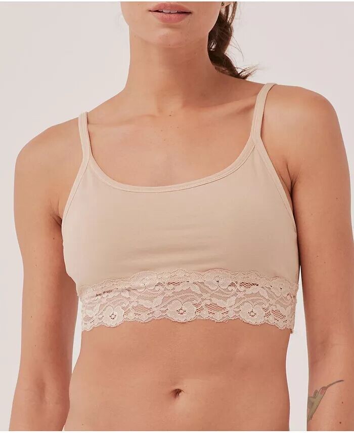 Женский бюстгальтер без косточек из органического хлопка с кружевом и гладкой чашкой Pact, бежевый
Женский бюстгальтер без косточек из органического хлопка с кружевом и гладкой чашкой Pact, бежевый