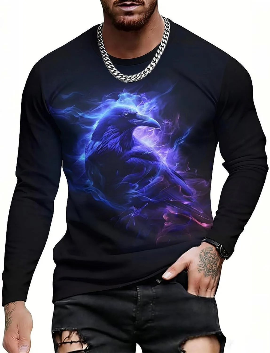 Мужская футболка с 3D принтом, длинный рукав, животные BarbedRose
Мужская футболка с 3D принтом, длинный рукав, животные BarbedRose