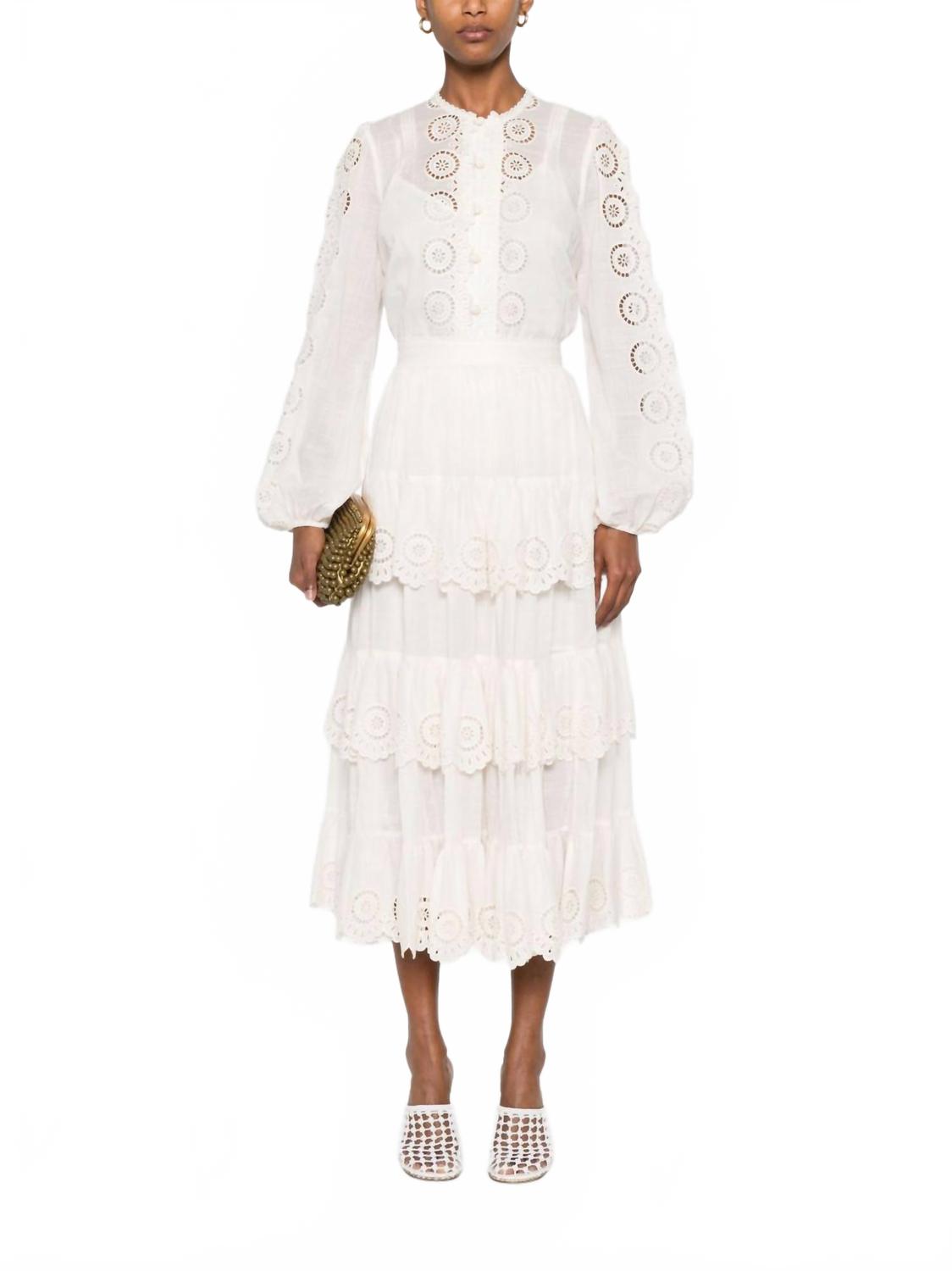 Счастливая вышитая блузка в цвете айвори Zimmermann, слоновая кость 
Счастливая вышитая блузка в цвете айвори Zimmermann, слоновая кость