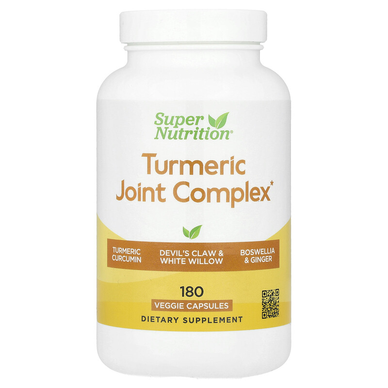 Super Nutrition, комплекс для здоровья суставов с куркумой, 180 растительных капсул
Super Nutrition, комплекс для здоровья суставов с куркумой, 180 растительных капсул