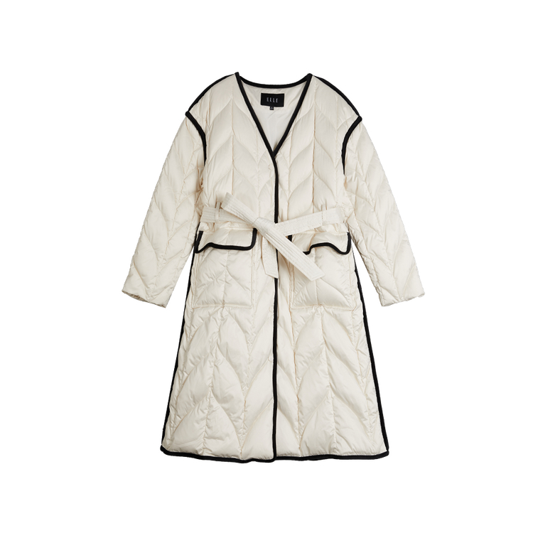 ELLE Пуховик Women's Ecru V-образный вырез Moderate Down Coat
ELLE Пуховик Women's Ecru V-образный вырез Moderate Down Coat