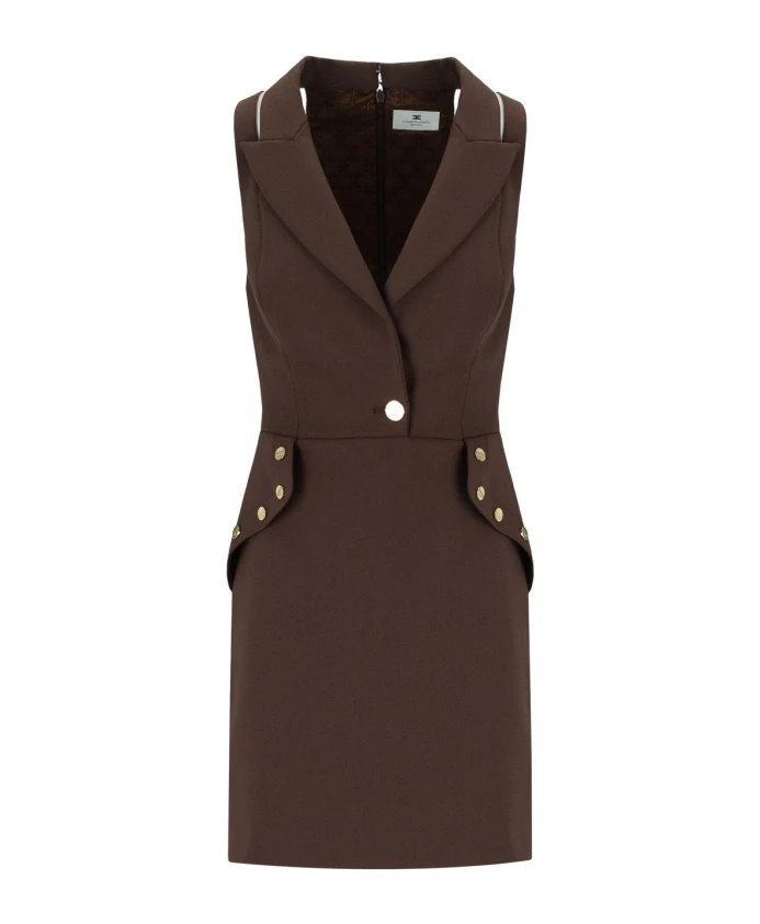 Мини-Платье из двухслойного крепа с декоративными пуговицами. Elisabetta Franchi, коричневый
Мини-Платье из двухслойного крепа с декоративными пуговицами. Elisabetta Franchi, коричневый