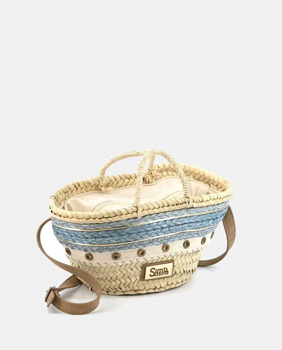 Маленькая корзина из 5 витков натуральной пальмы с люверсами и рафией Simó Sastre, синий
Маленькая корзина из 5 витков натуральной пальмы с люверсами и рафией Simó Sastre, синий