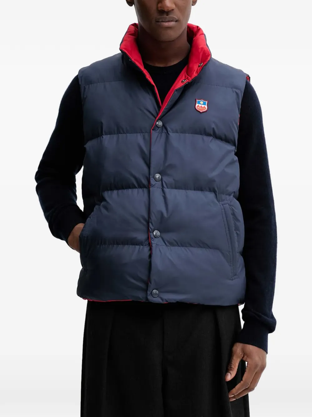 Стеганый двусторонний жилет на пуговицах Bally, синий
Стеганый двусторонний жилет на пуговицах Bally, синий