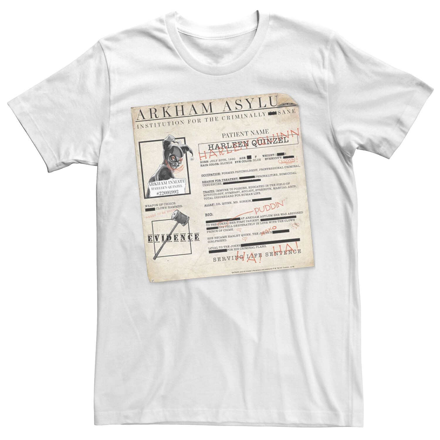 Мужская футболка Batman Harley Quinzel Arkham Asylum File DC Comics
Мужская футболка Batman Harley Quinzel Arkham Asylum File DC Comics