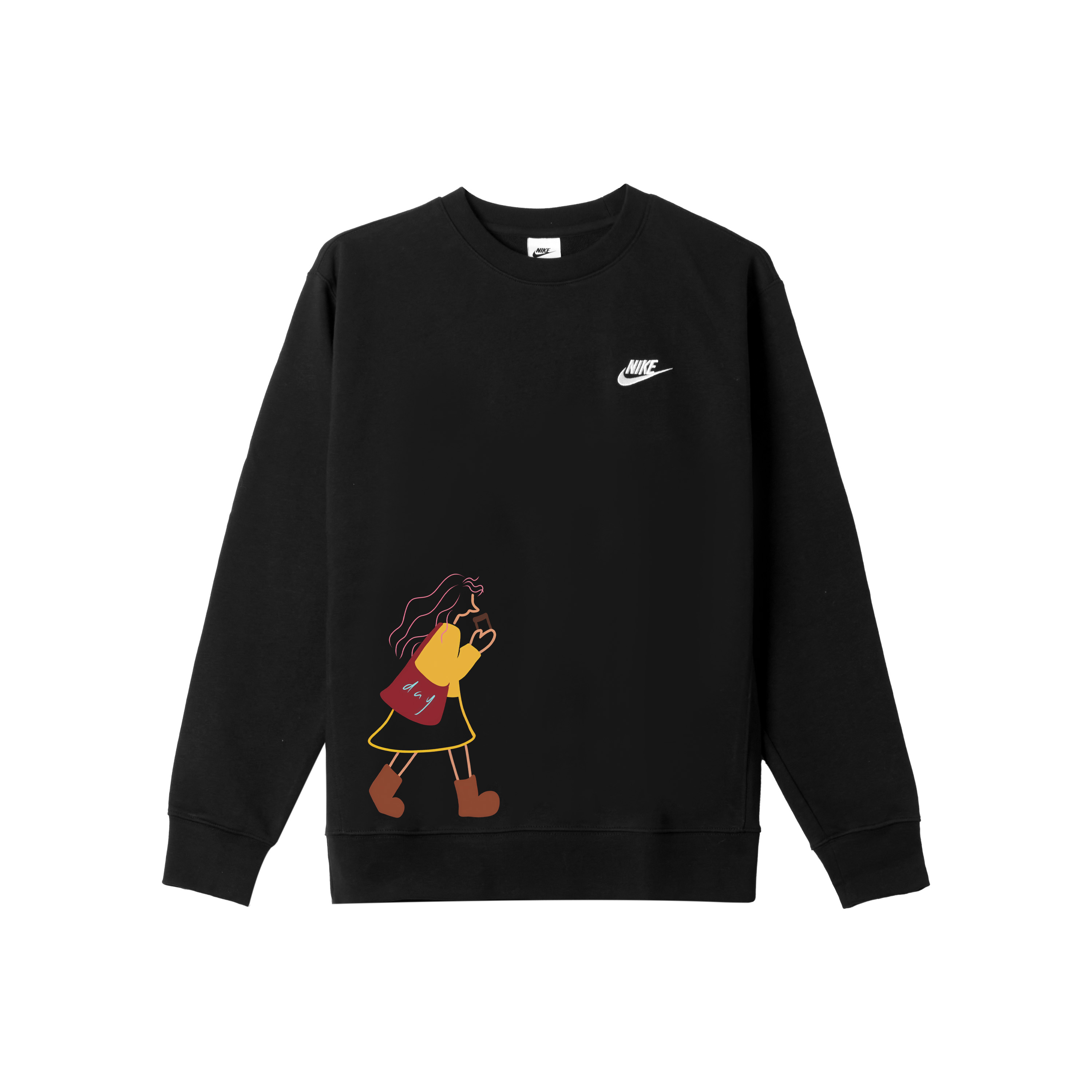 Nike Свитшот мужской черный с круглым вырезом, умеренно свободный, обычный крой
Nike Свитшот мужской черный с круглым вырезом, умеренно свободный, обычный крой