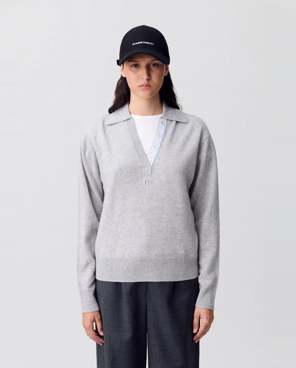Женский шерстяной джемпер с воротником поло Claudie Pierlot, темно-серый
Женский шерстяной джемпер с воротником поло Claudie Pierlot, темно-серый