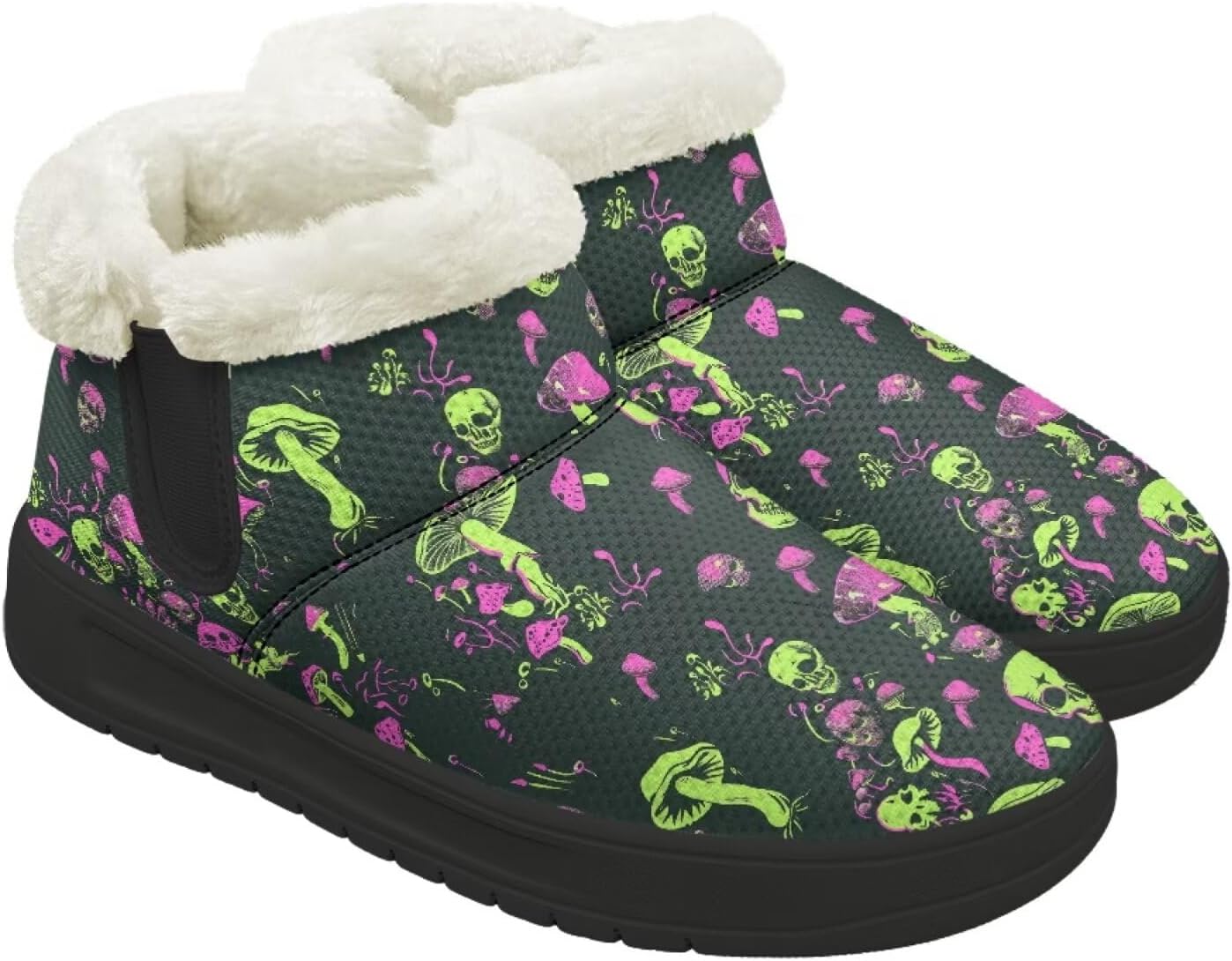 Ботинки Forchrinse для женщин и мужчин, зимние теплые с меховой подкладкой, удобные пушистые ботинки с противоскользящей подошвой, Skull Mushroom Print
Ботинки Forchrinse для женщин и мужчин, зимние теплые с меховой подкладкой, удобные пушистые ботинки с противоскользящей подошвой, Skull Mushroom Print