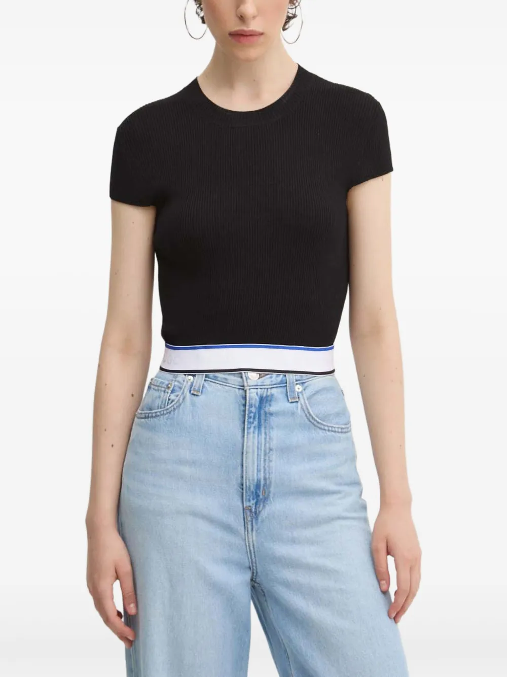 Топ с ребристыми вставками Hugo, черный
Топ с ребристыми вставками Hugo, черный