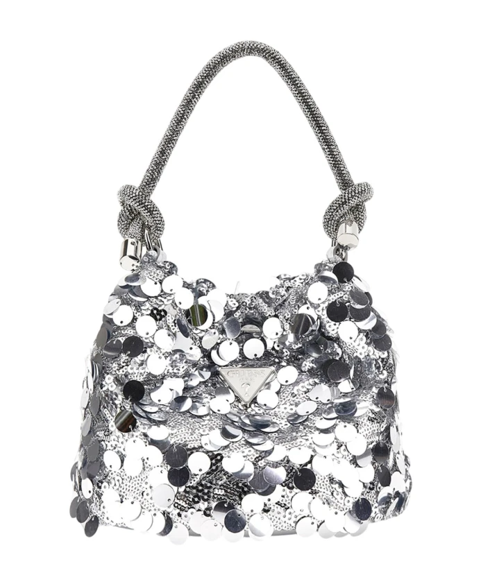 Серебряная синтетическая сумочка Guess, серый
Серебряная синтетическая сумочка Guess, серый