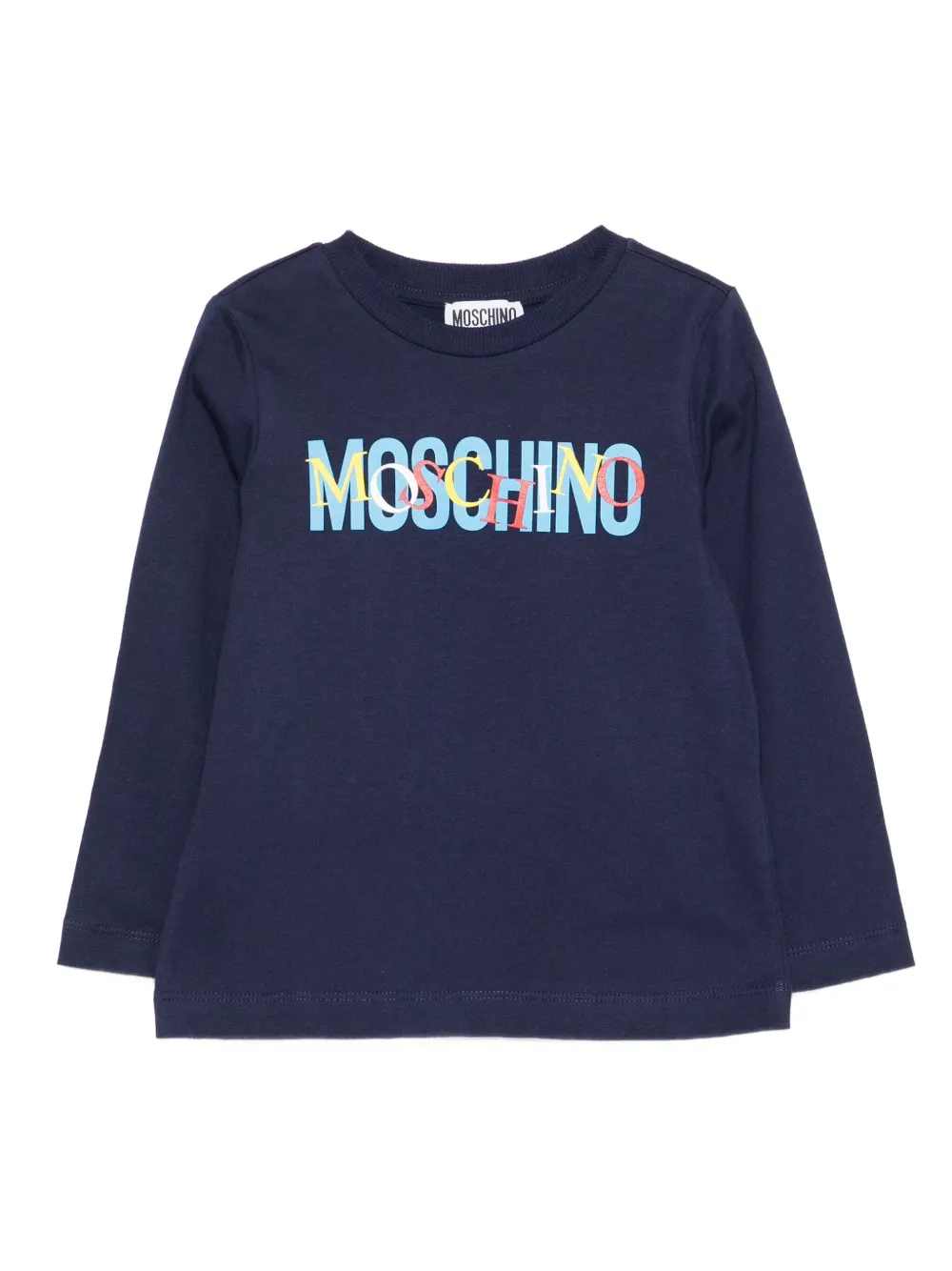 Футболка с длинными рукавами и принтом логотипа Moschino Kids, синий 
Футболка с длинными рукавами и принтом логотипа Moschino Kids, синий
