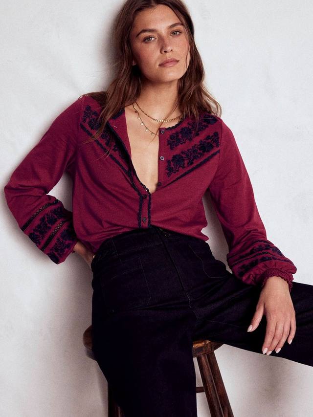 Блузка из джерси с длинными рукавами и круглым вырезом, отделка из хлопковой смеси Boden
Блузка из джерси с длинными рукавами и круглым вырезом, отделка из хлопковой смеси Boden