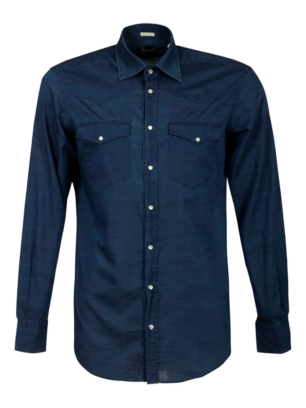 Хлопковая рубашка с воротником-пуант Massimo Alba, синий
Хлопковая рубашка с воротником-пуант Massimo Alba, синий