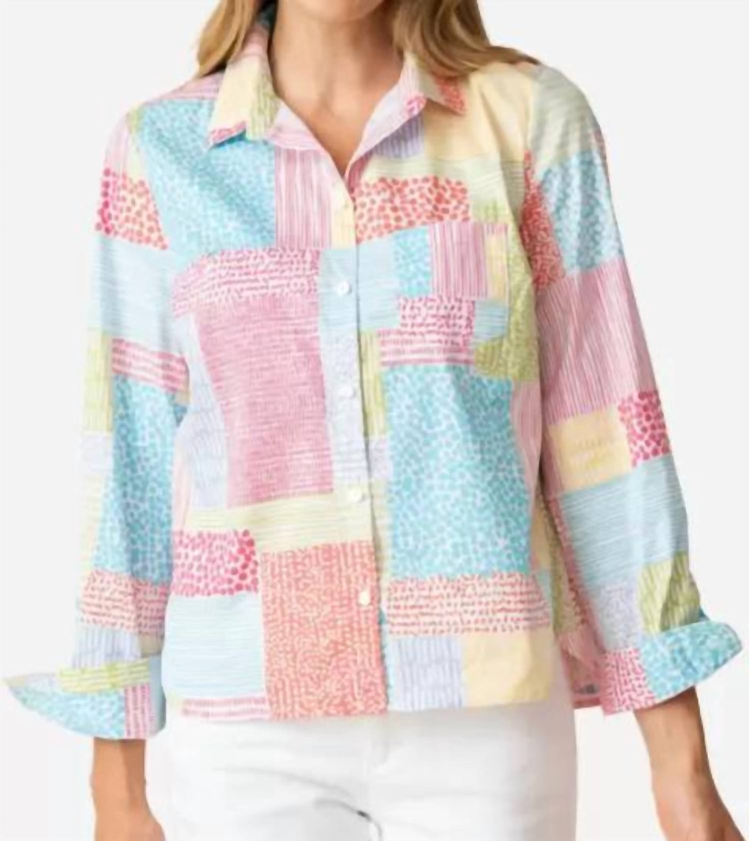 Фасонная рубашка в технике пэчворк с разноцветными полосками Habitat, мультиколор
Фасонная рубашка в технике пэчворк с разноцветными полосками Habitat, мультиколор