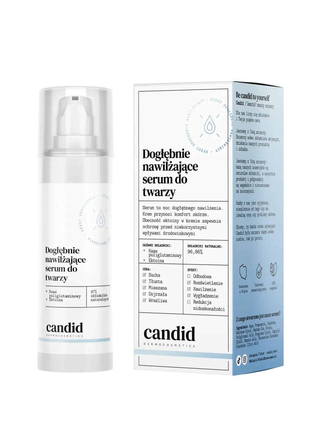 Глубоко увлажняющая сыворотка для лица с полиглутаминовой кислотой и эктоином Candid, 30 мл
Глубоко увлажняющая сыворотка для лица с полиглутаминовой кислотой и эктоином Candid, 30 мл