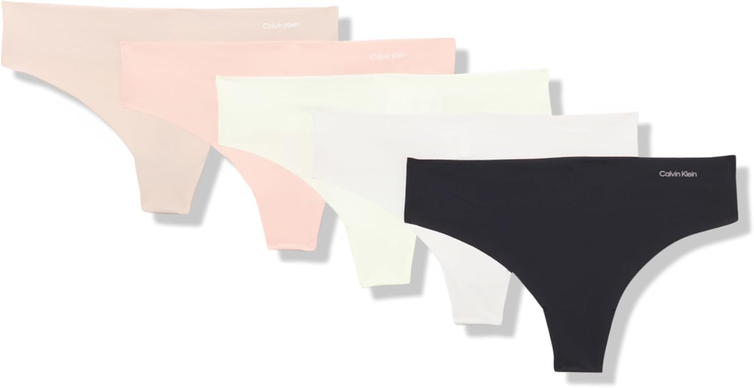 Женские бесшовные трусики-стринги Calvin Klein Invisibles, 5 шт., Black/Wind Chime/Luminous Peach/Cedar/Lime Cream
Женские бесшовные трусики-стринги Calvin Klein Invisibles, 5 шт., Black/Wind Chime/Luminous Peach/Cedar/Lime Cream