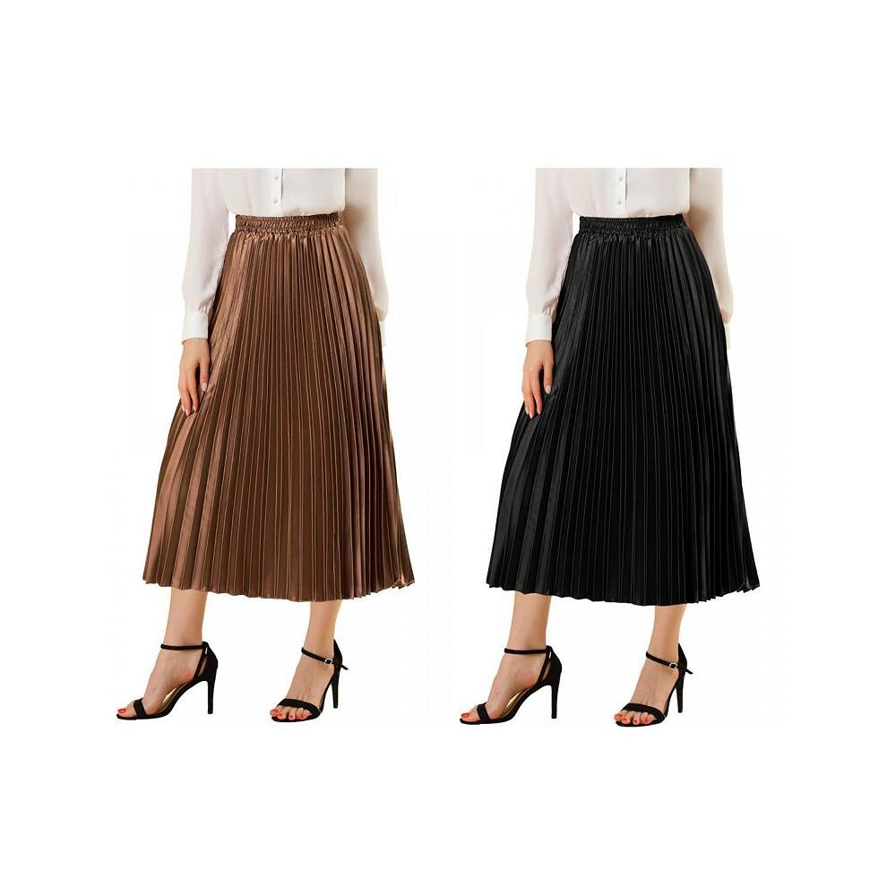 2 упаковки женских блестящих плиссированных миди-юбок металлик с эластичной резинкой на талии ALLEGRA K, цвет Black And Brown
2 упаковки женских блестящих плиссированных миди-юбок металлик с эластичной резинкой на талии ALLEGRA K, цвет Black And Brown
