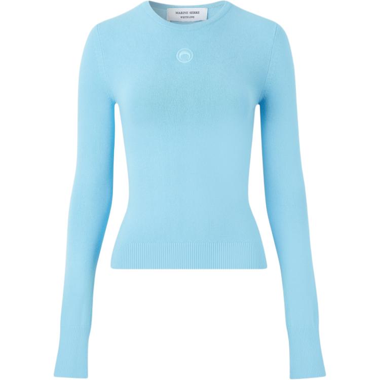 Marine Serre Свитер женский синий с круглым вырезом, базовый слой средней плотности
Marine Serre Свитер женский синий с круглым вырезом, базовый слой средней плотности