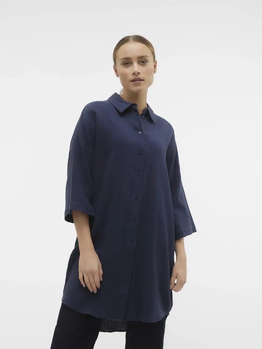 Платье-рубашка Vero Moda "VMNATALI 3/4 LONG OVERSHIRT NOOS", с рукавами 3/4, синий
Платье-рубашка Vero Moda "VMNATALI 3/4 LONG OVERSHIRT NOOS", с рукавами 3/4, синий