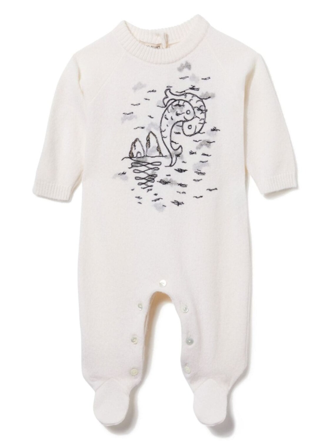 PUCCI Junior pesci-вышивка babygrow, белый 
PUCCI Junior pesci-вышивка babygrow, белый