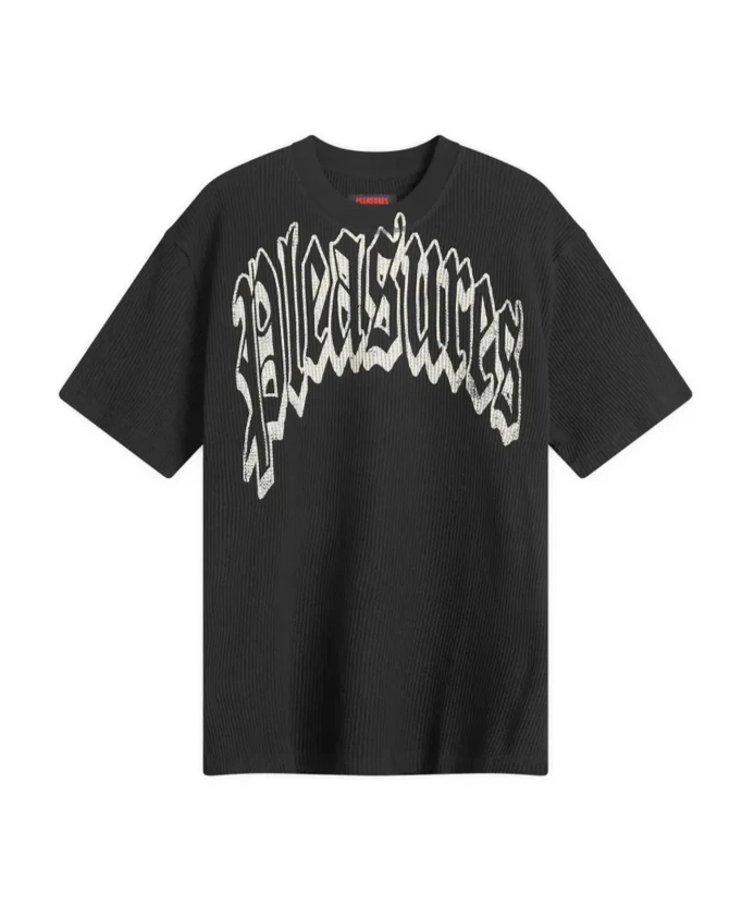 Черная вафельная футболка, стильная и удобная. Pleasures, черный
Черная вафельная футболка, стильная и удобная. Pleasures, черный